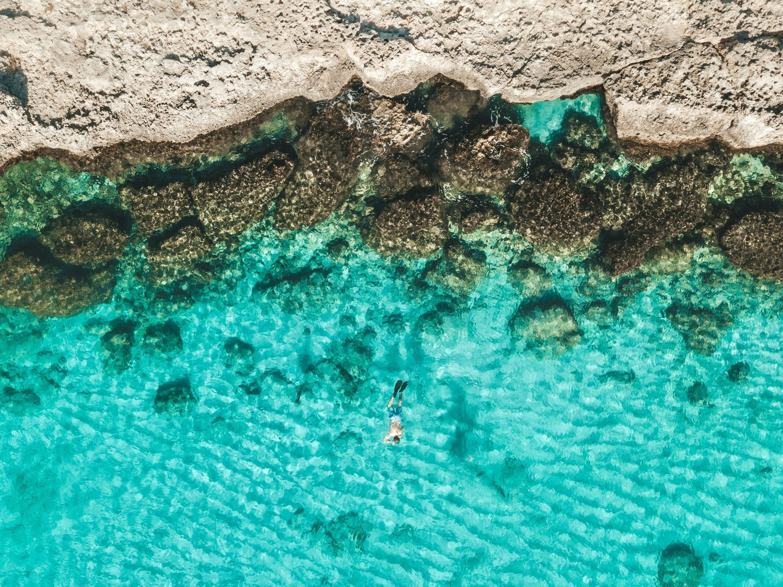 Aruba coastline with turquoise Caribbean water