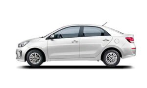 Kia Soluto mid-size rental car example in Aruba